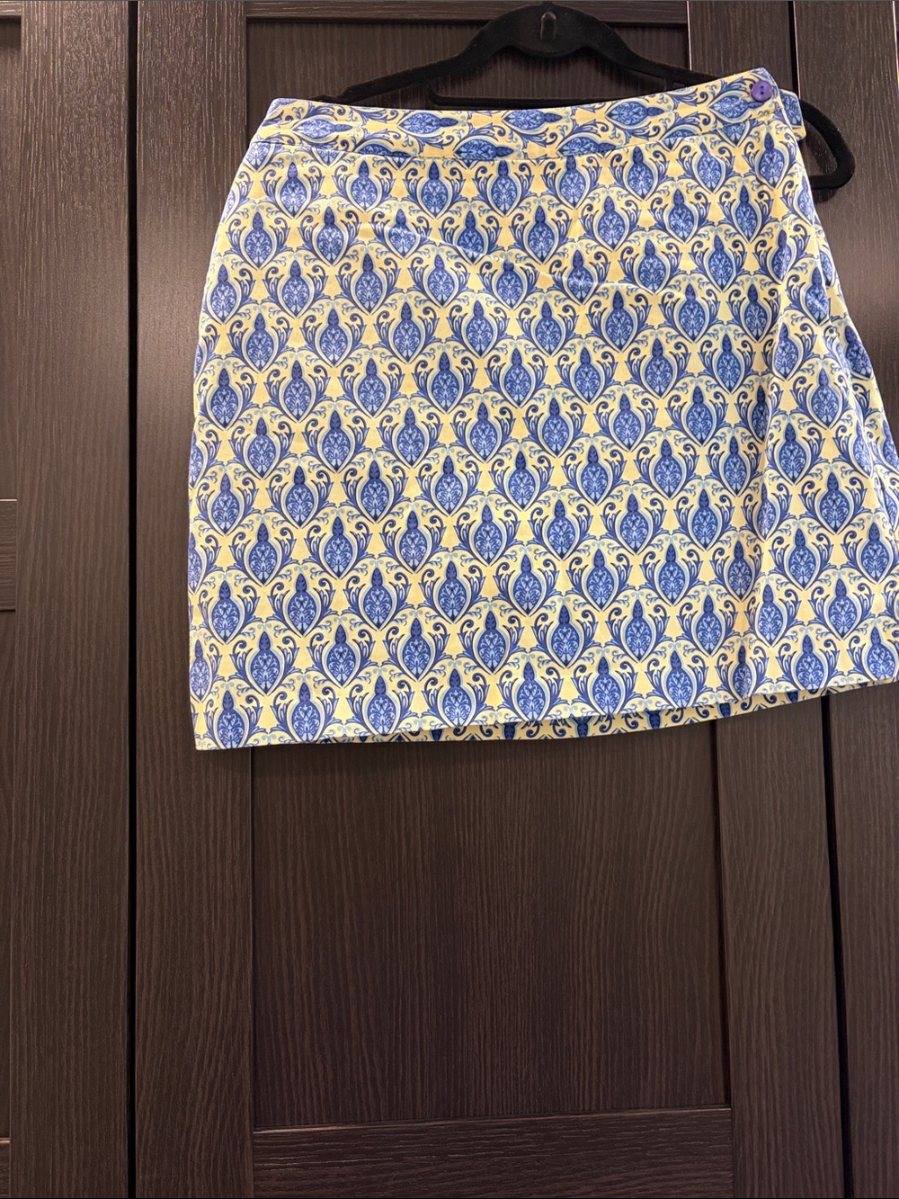 Blue and Yellow Patterned Women's Skort